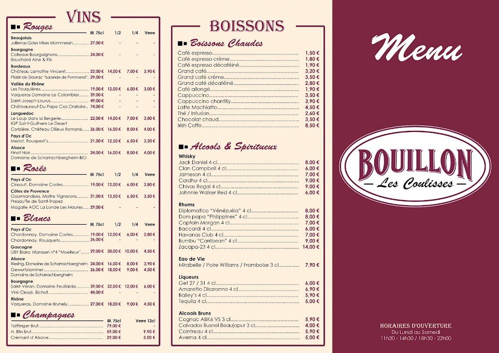 Bouillon Les Coulisses - Menu Image 2